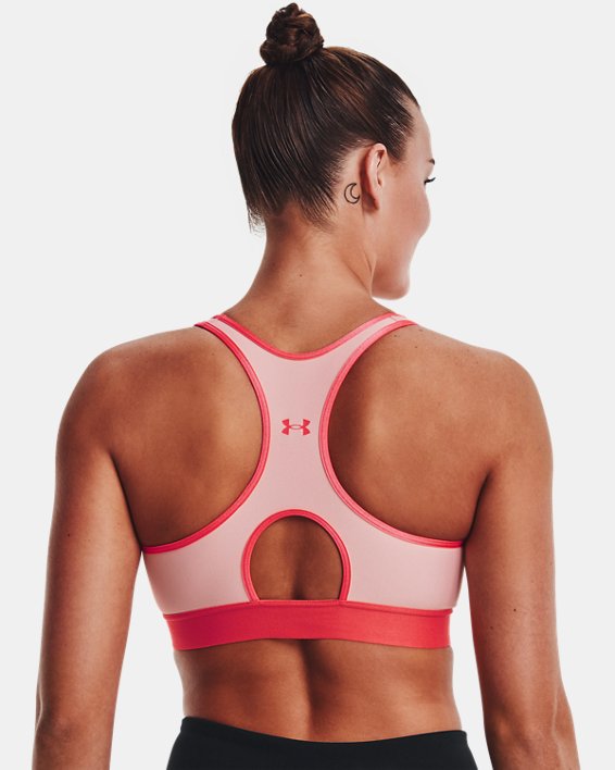 Damen Armour® Mid Sport-BH, Pink, pdpMainDesktop image number 5